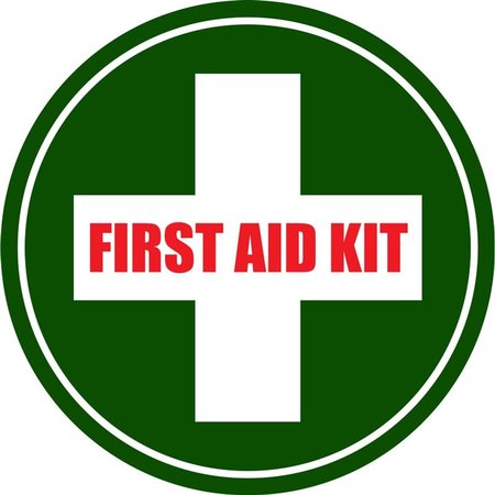 5S SUPPLIES First Aid Kit 18in Diameter Non Slip Floor Sign FS-FIRSTAID-18